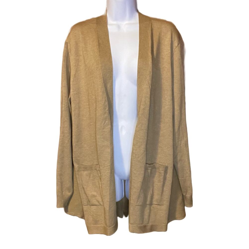 ♥️= 3/$15 Bundle Plus Size Long Cardigan with Pockets Brown Time and Tru Sweater